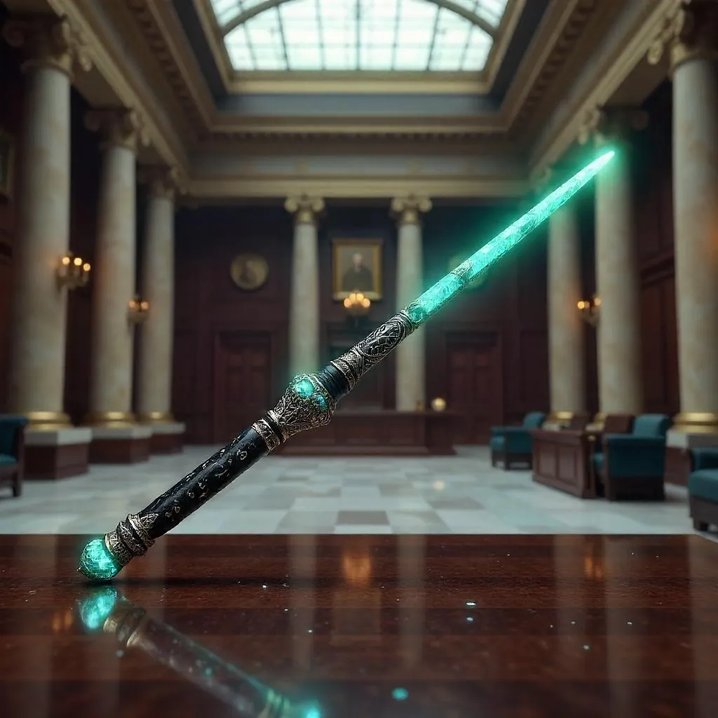 Mystical Wand in a Grand Courthouse