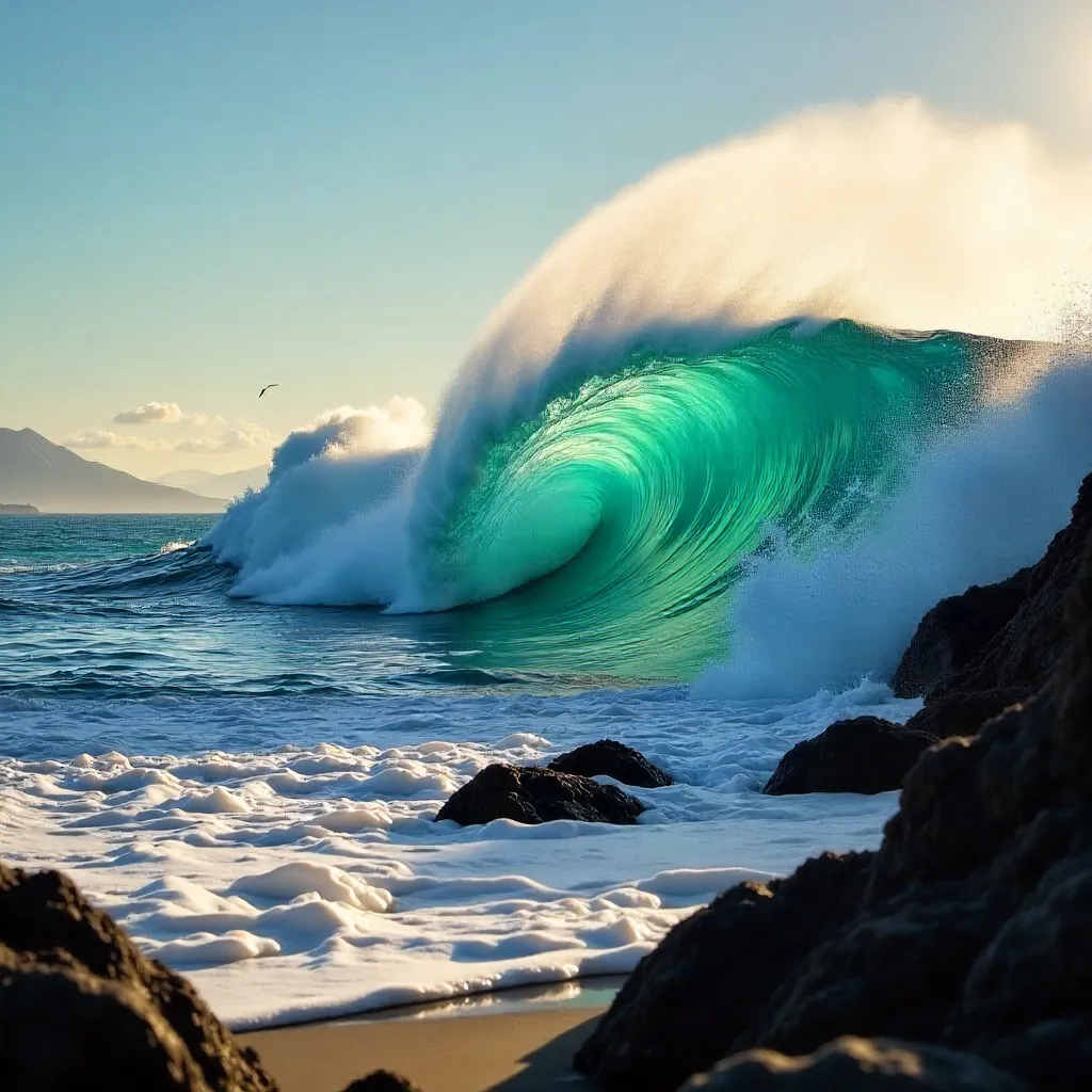 Cresting Wave at Iquique's Pacific Coast