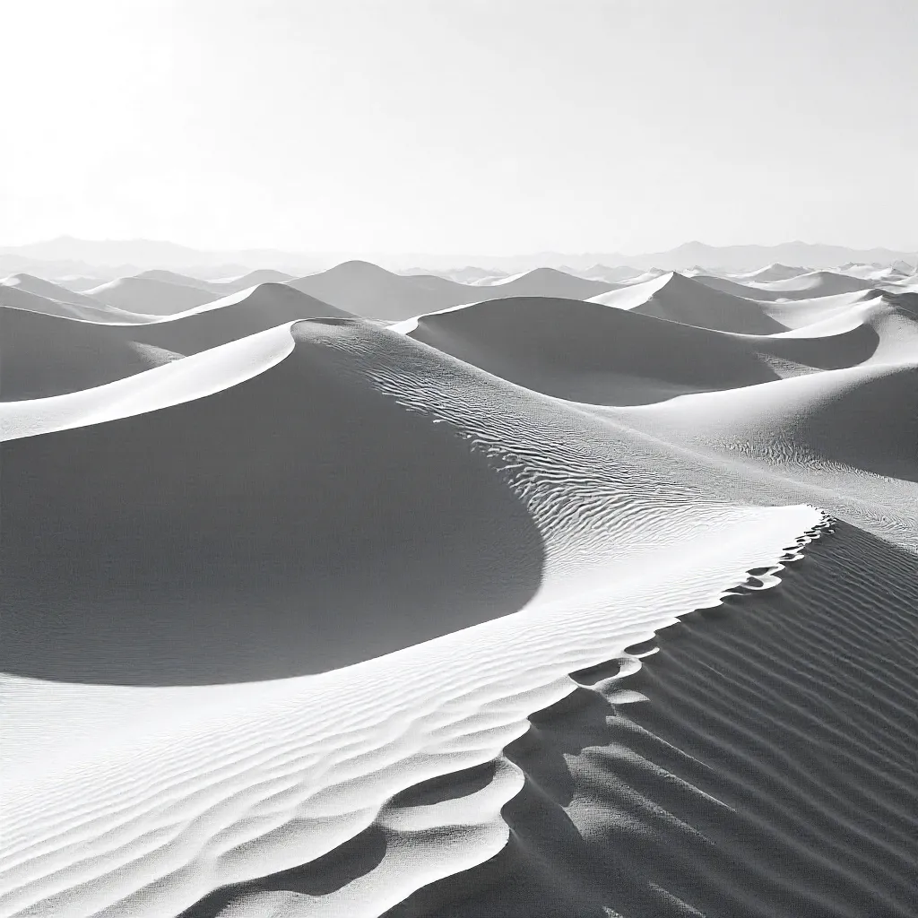 Monochrome Dunes: Soft Sunlit Patterns