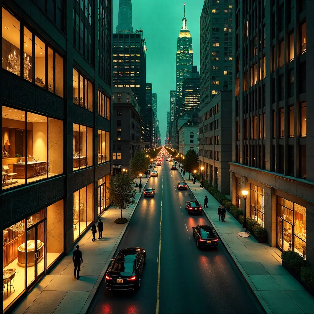 Gilded NYC Luxury Skyline at Night