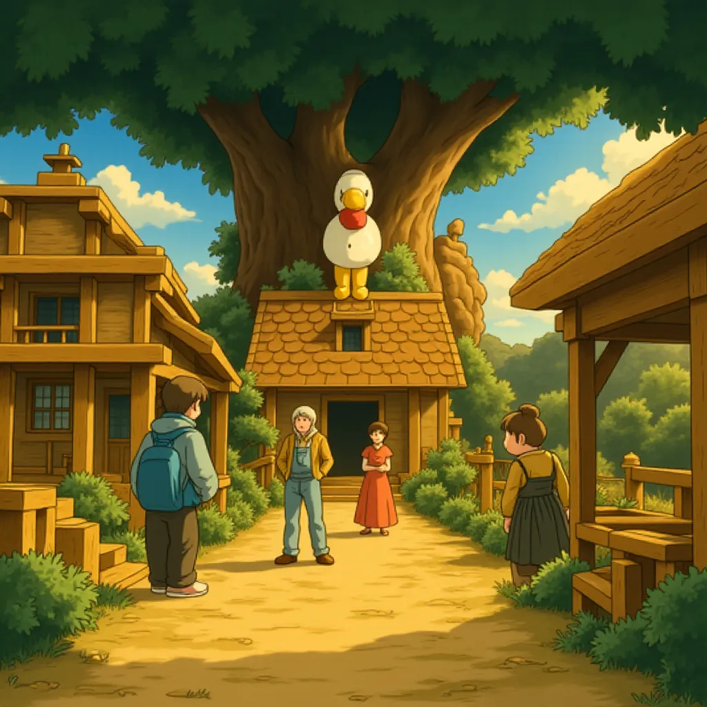 Jason Momoa, Emma Myers, Danielle Brooks, and Sebastian Hansen in A Minecraft Movie (2025) - Ghibli style