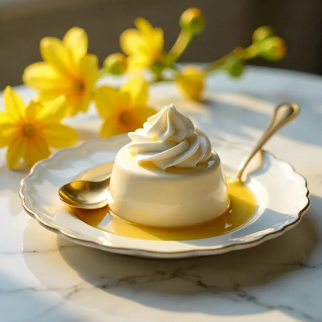 Elegant Dessert with Whipped Cream and Mimosa