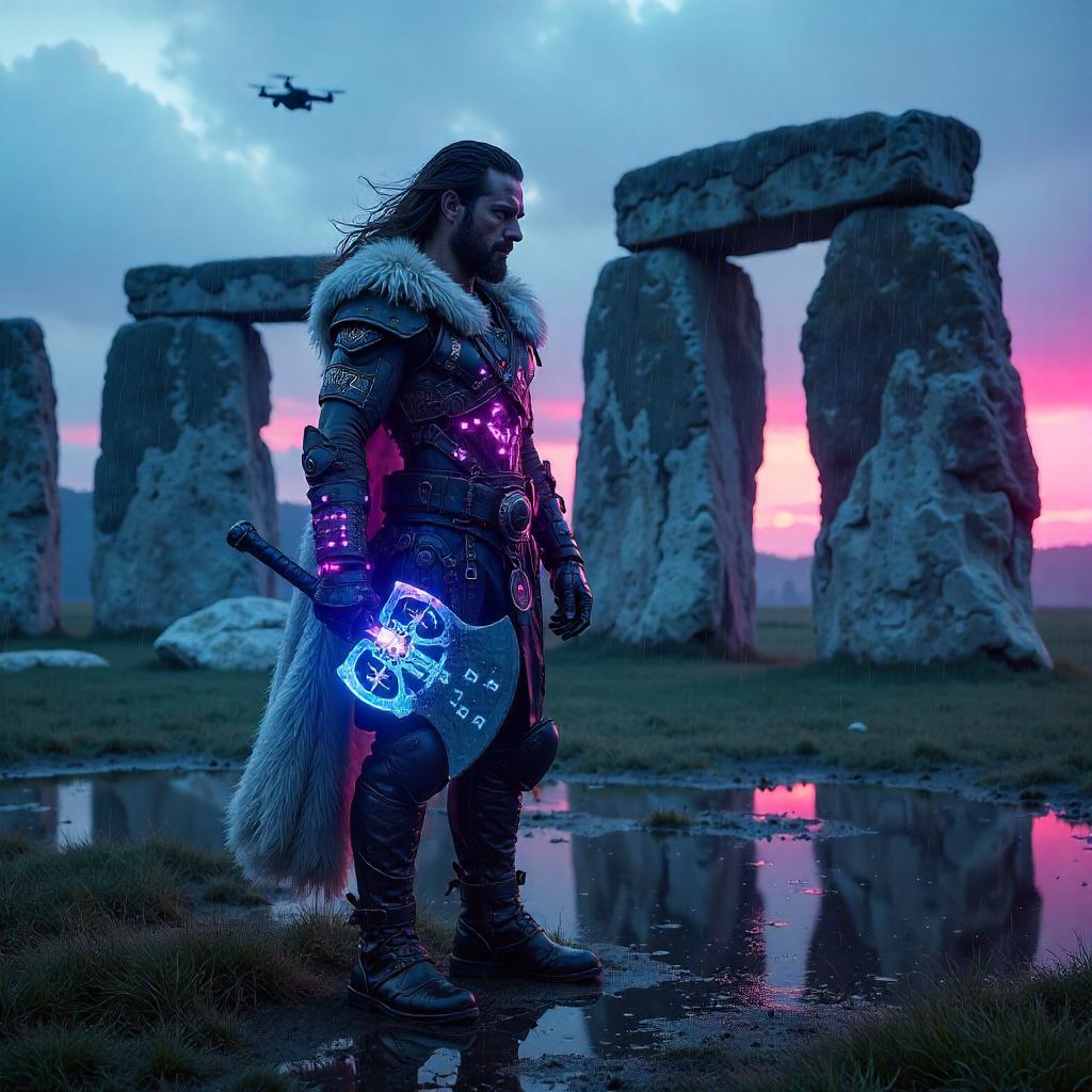 Viking Cyberpunk at Stonehenge