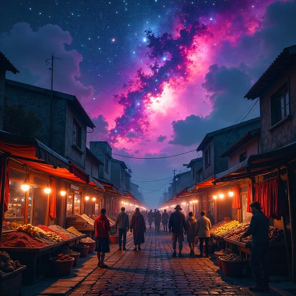 Nebula Market: Photorealistic Cosmic Bazaar