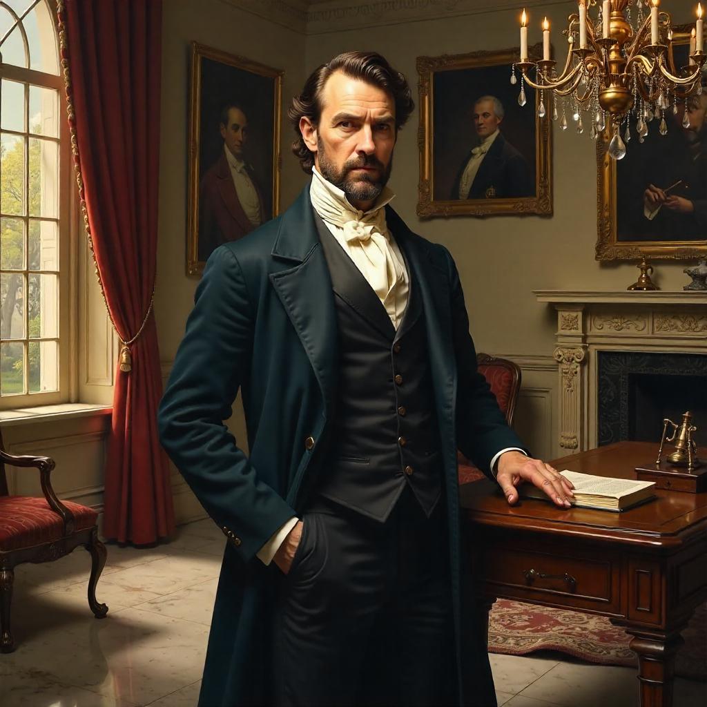 Portrait of a Doctor in an Opulent Mansion