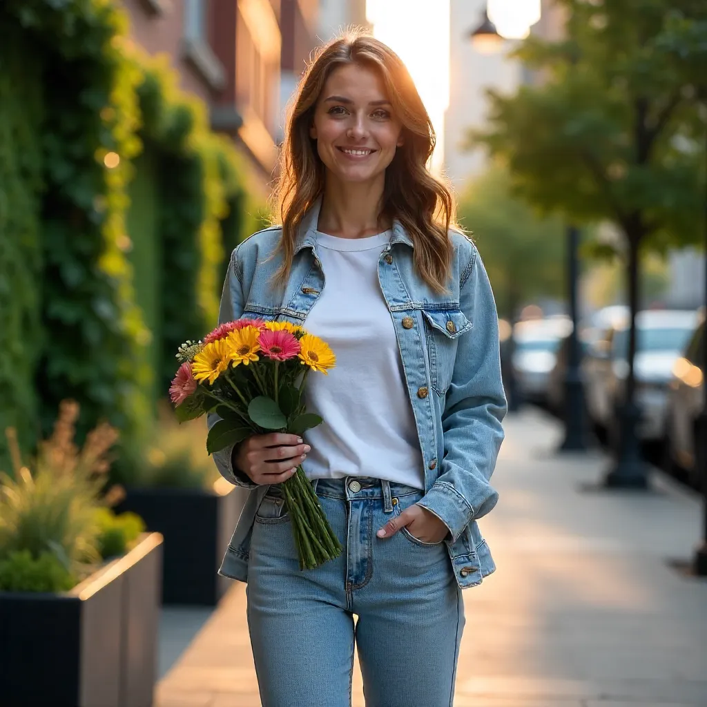 Casual Woman with Flowers by Urban Greenery