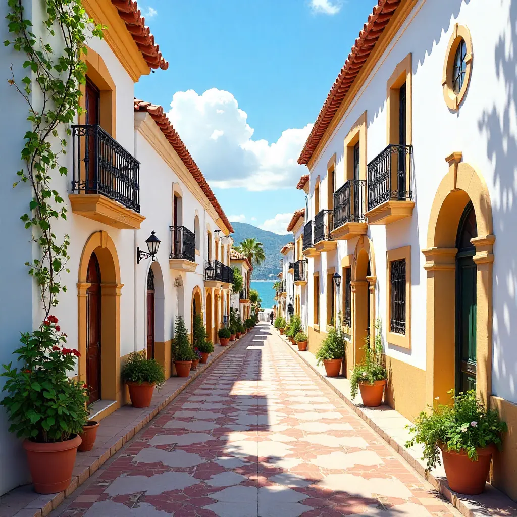 Marbella Andalusian Old Town Street View