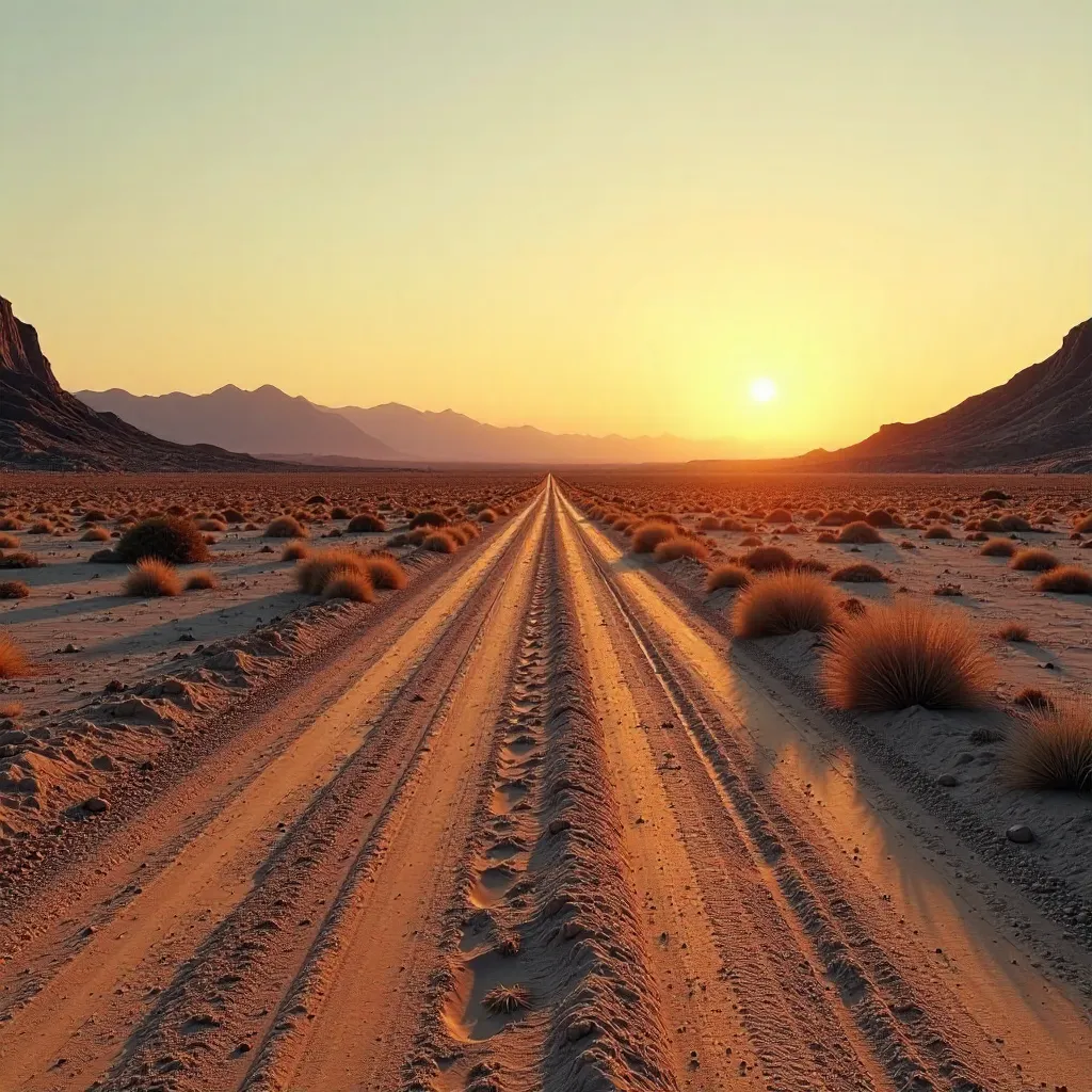 Dawn on the Long Desert Road