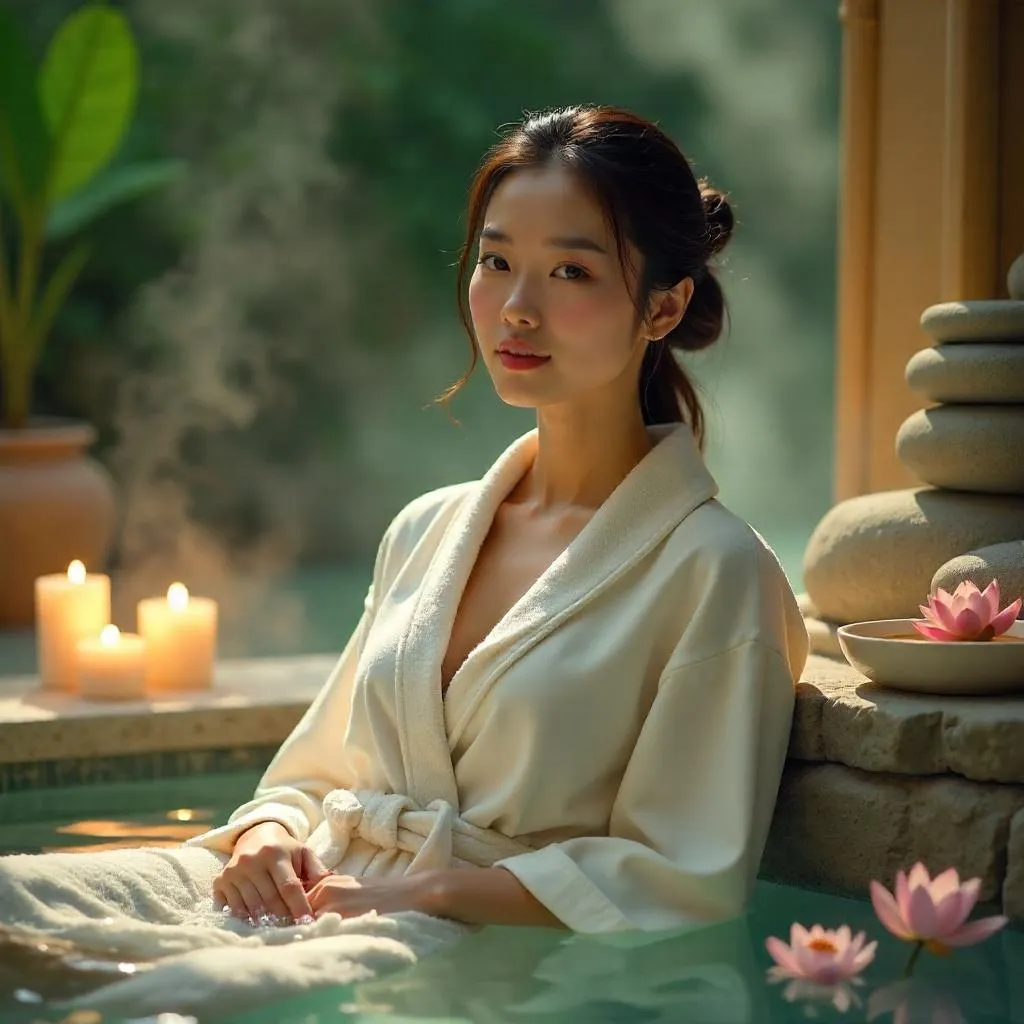 Serene Digital Spa Portrait of a Stylish Asian Woman