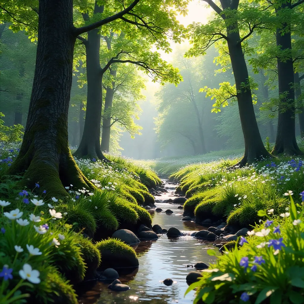 Peaceful Spring Forest in Compiègne, Hauts-de-France