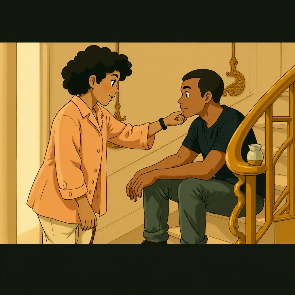 Michael B. Jordan and Phylicia Rashad in Creed (2015) - Anime style