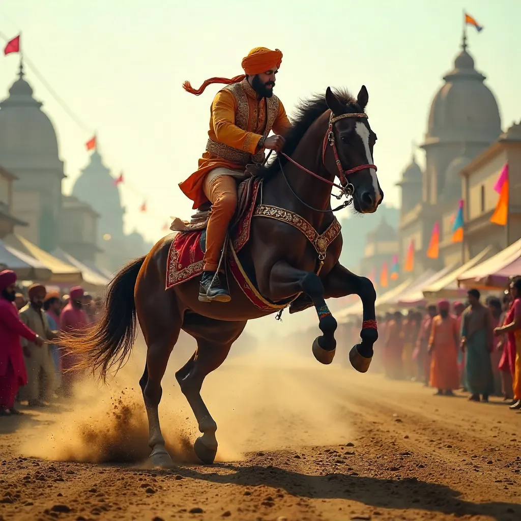 Daring Equestrian Stunt at Anandpur Sahib Festival