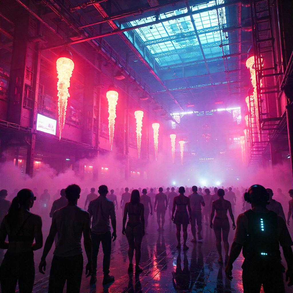 Firelit Neon Nightclub: A Cyberpunk Pulse