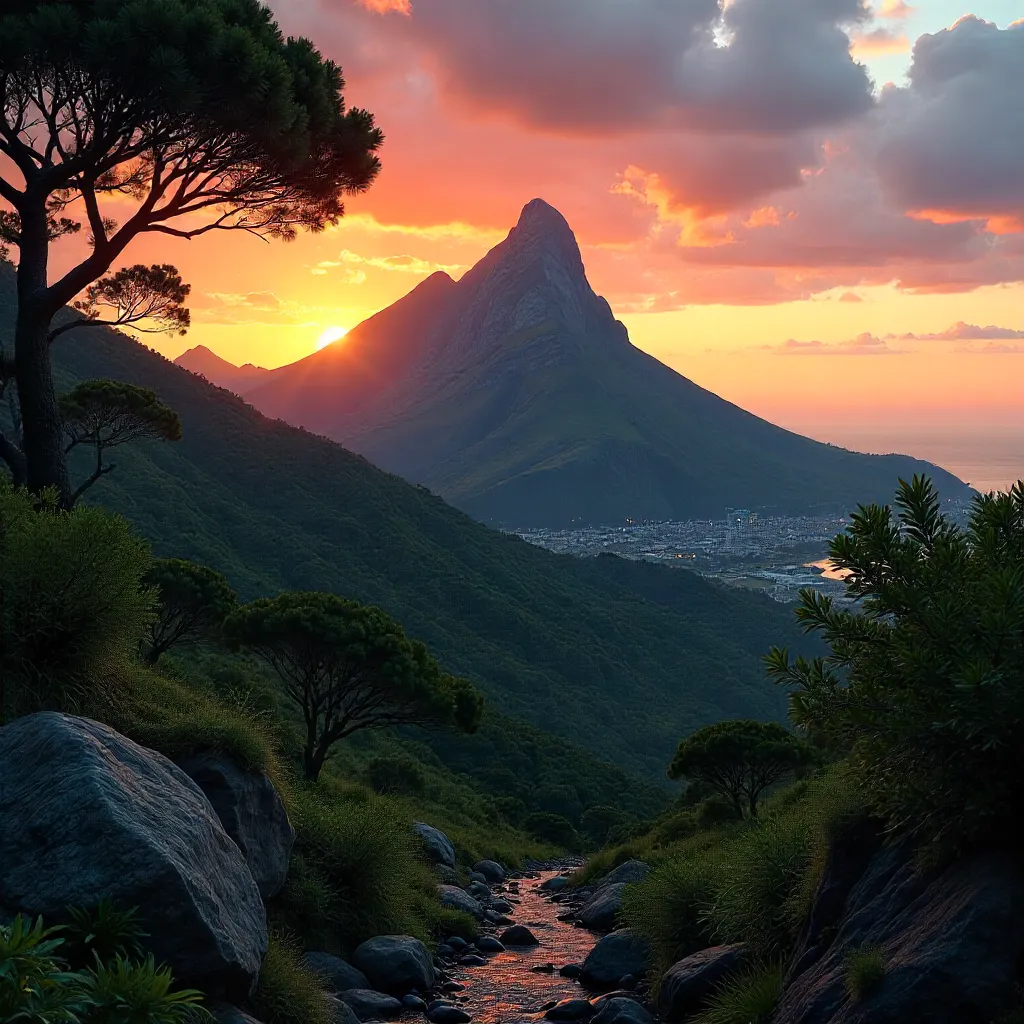 Sunset View Over Lion's Head, Cape Town