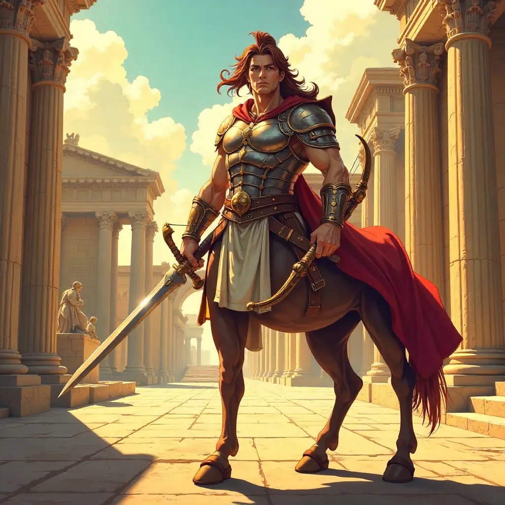 Anime Centaur Gladiator in Ancient Rome