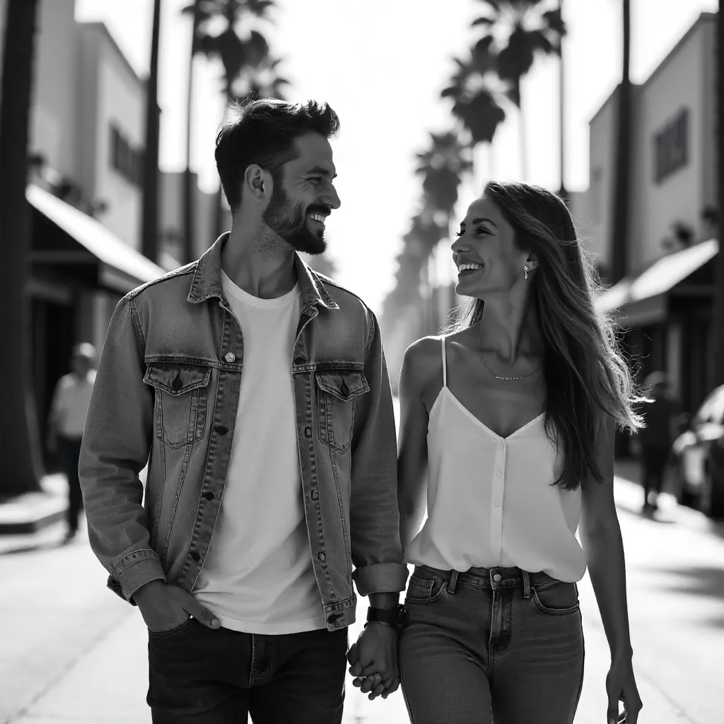 Heartfelt Black-and-White Moment in LA
