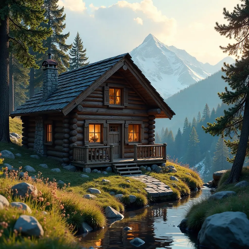 Rustic Austrian Cabin in a Serene Forest