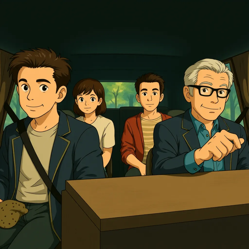 Robert De Niro, Adam Devine, Jason Orley, and Zack Pearlman in The Intern (2015) - Anime style