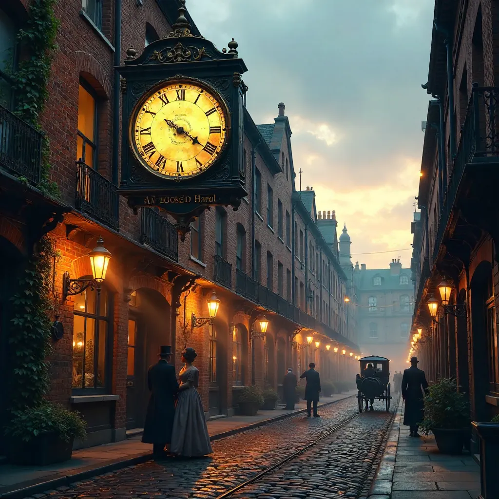 Historic Clock at Pied Bull Yard, London