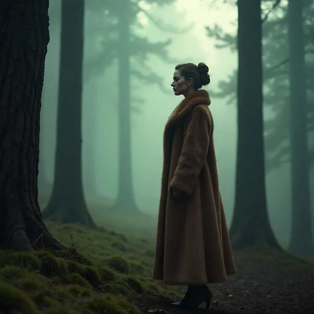 Mist and Mystery: Woman in a Fur Coat