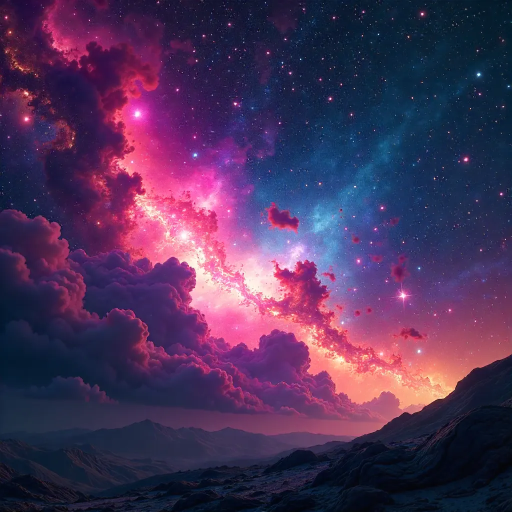 Vibrant Wide Nebula Panorama