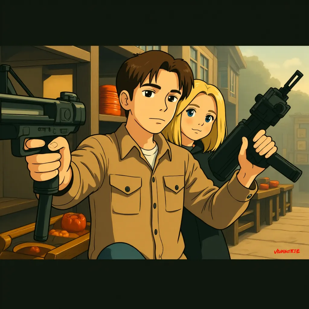 Tom Cruise and Cameron Diaz in Knight and Day (2010) - Anime style