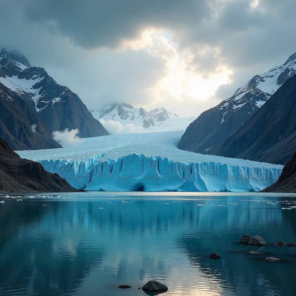 Awe-Inspiring Glacier Beneath a Dramatic Sky