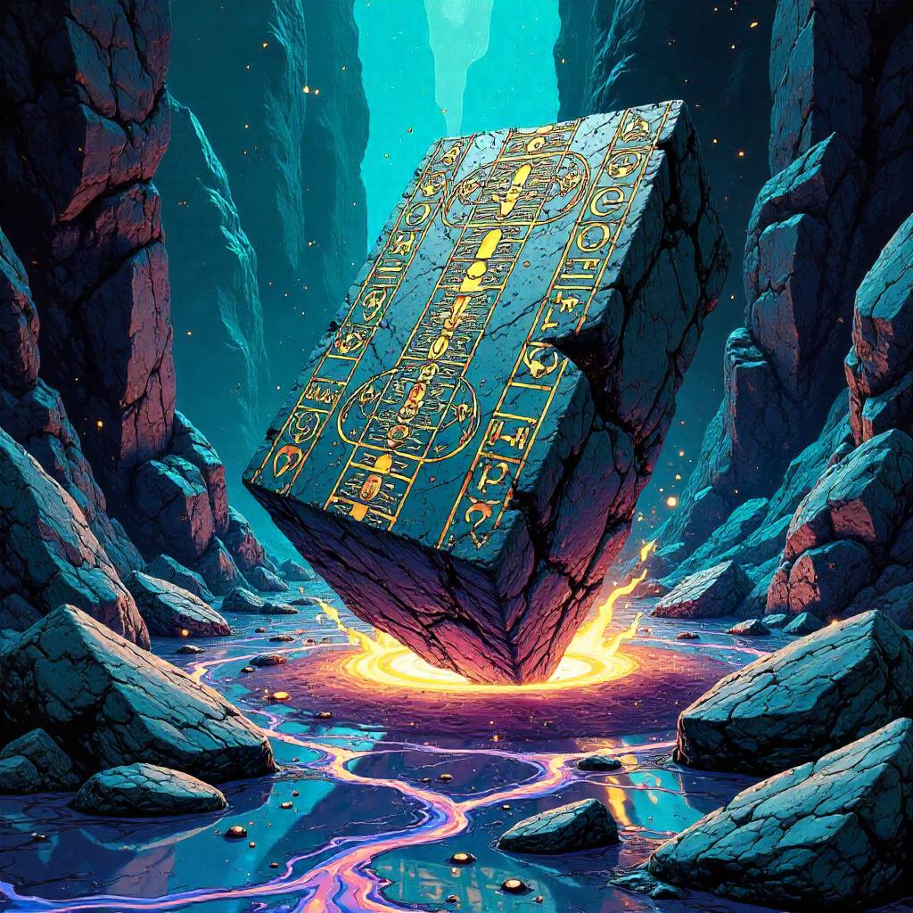 Runic Stone in a Mirror Dimension — Comic Style