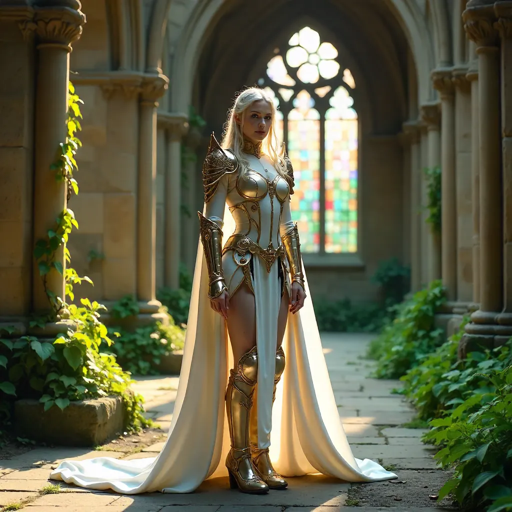 Ivied Gothic Portrait of White-Gold Cosplayer