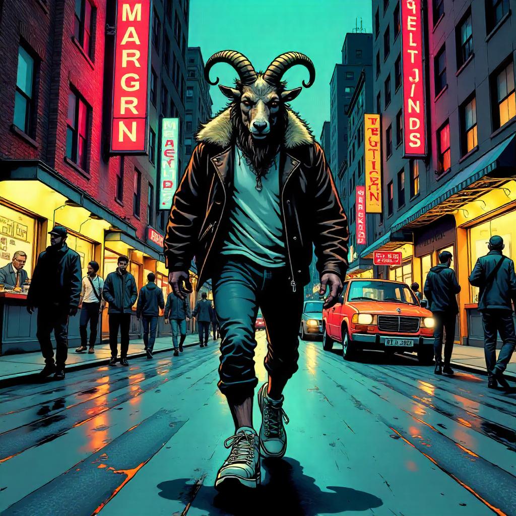 Satyr in the City: A Comic Street Scene