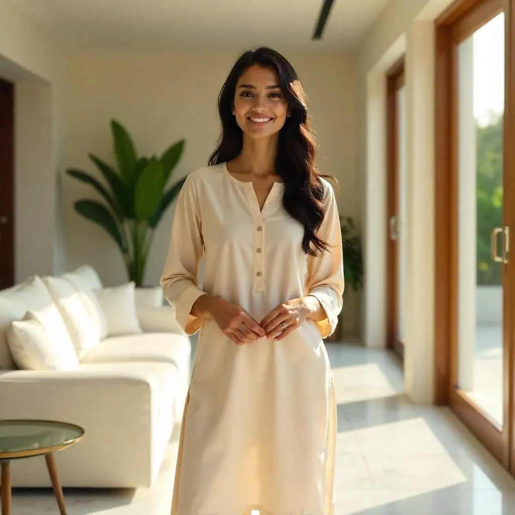 Sunny Photorealistic Portrait in a Modern Indian Villa