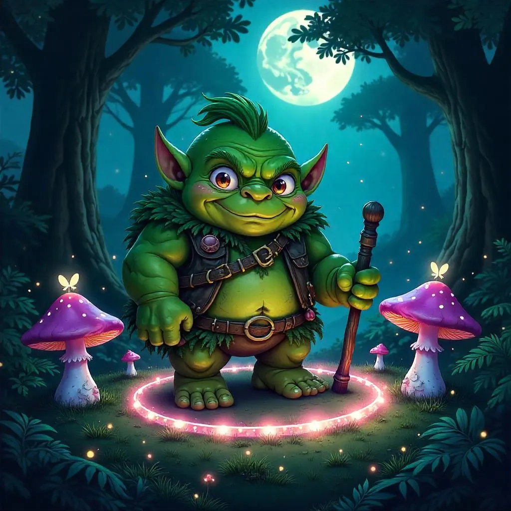 Anime Troll in a Glowing Fairy Ring