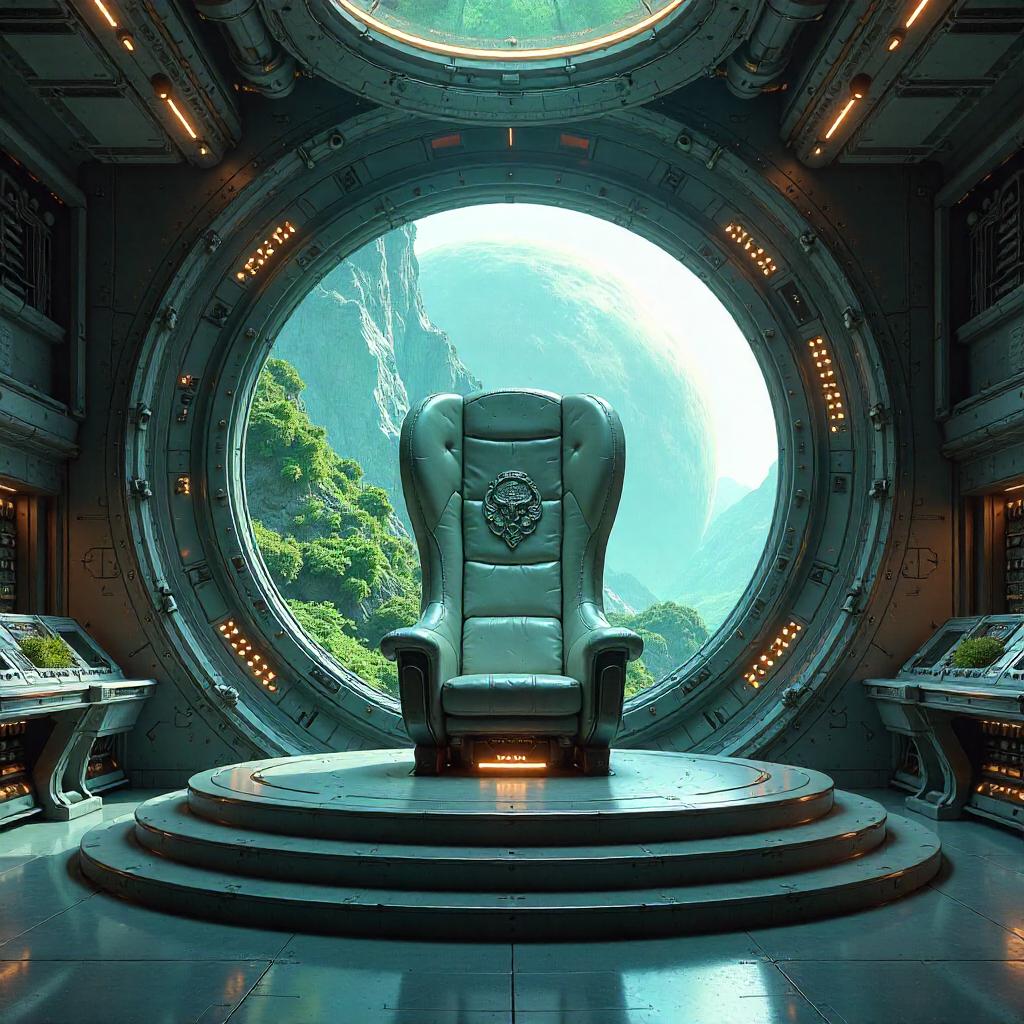 Photorealistic Throne in a Terraforming Station