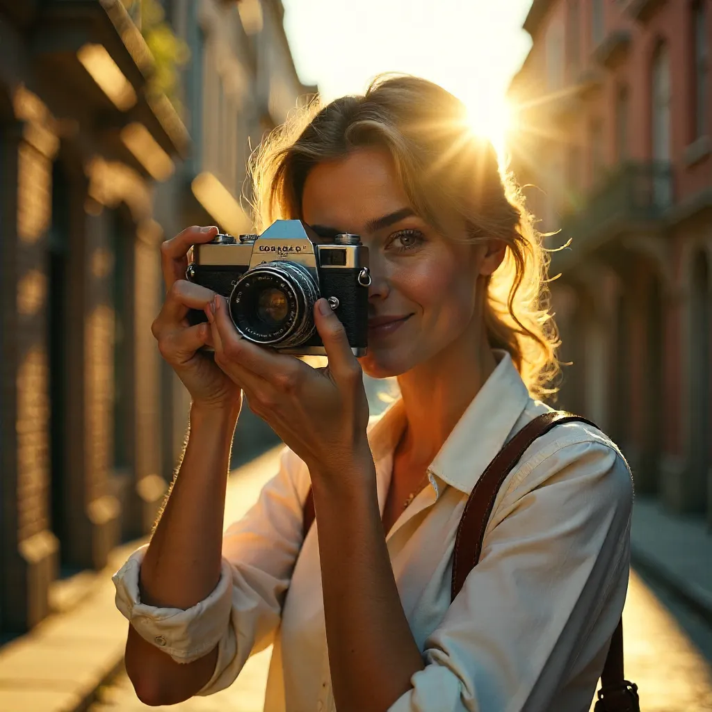 Timeless Moment with a Vintage Camera