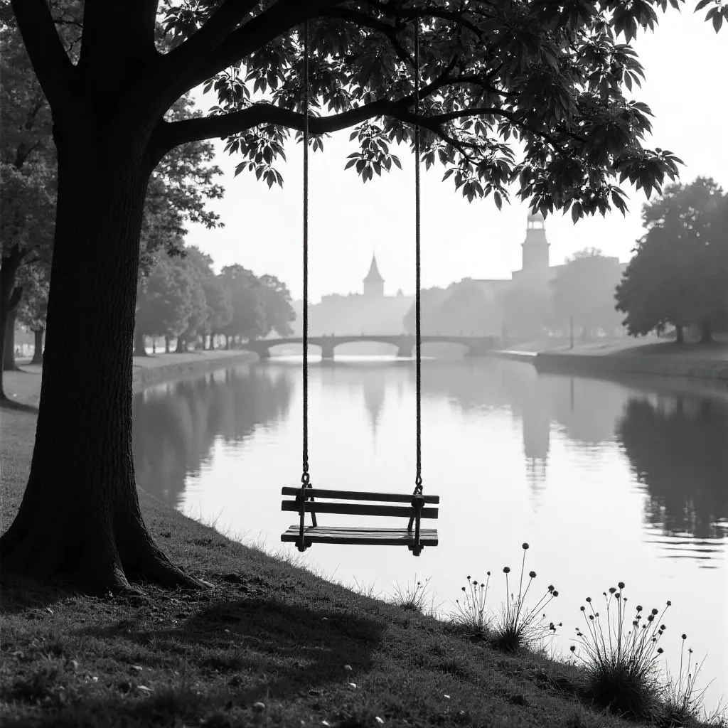 Tranquil Ghent Swing by the River