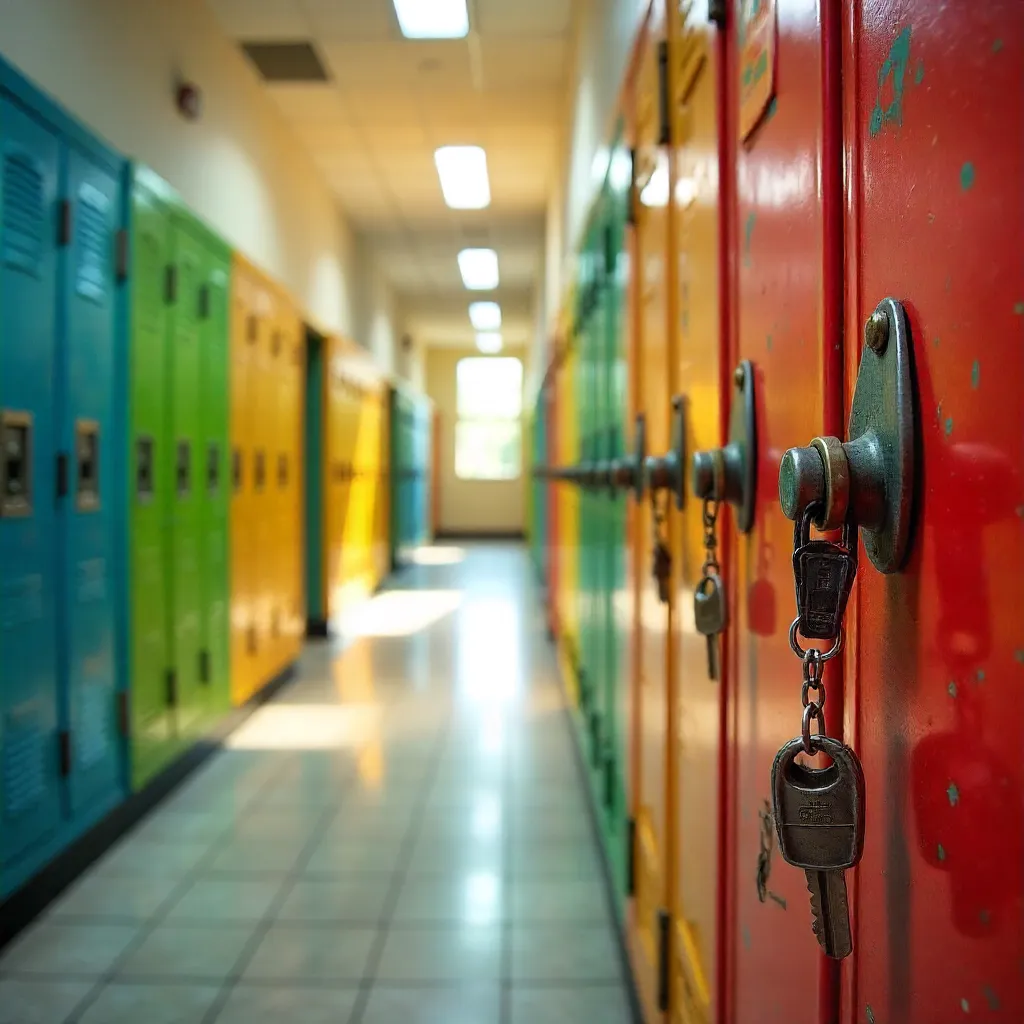 Rainbow Lockers with Dangling Keys in Hallway