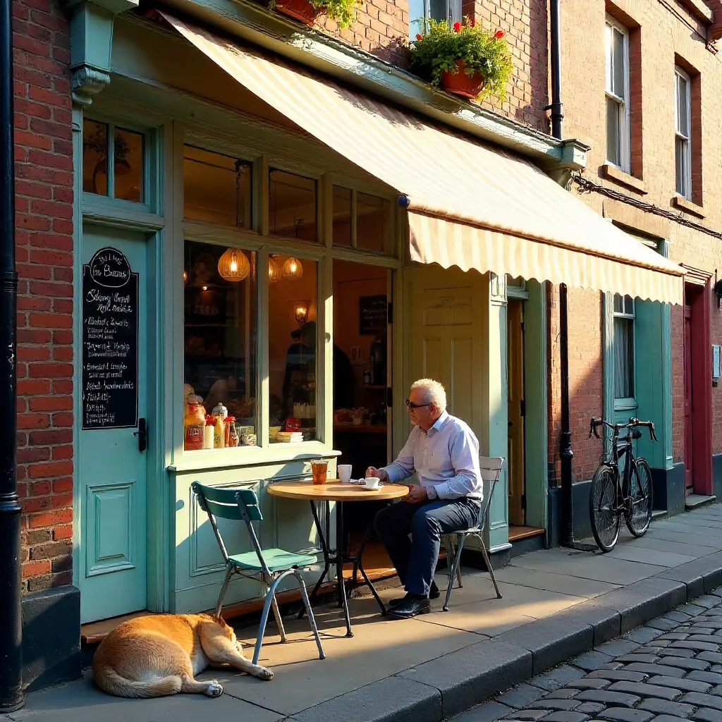 Cozy Bristol Café with Outdoor Charm and Dog