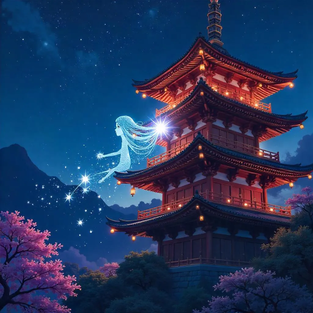 Celestial Star Descends into an Anime Pagoda