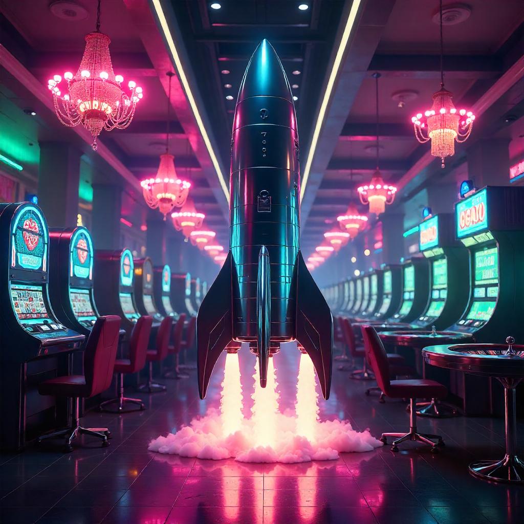 Rocket in a Neon Casino: Digital Art Scene