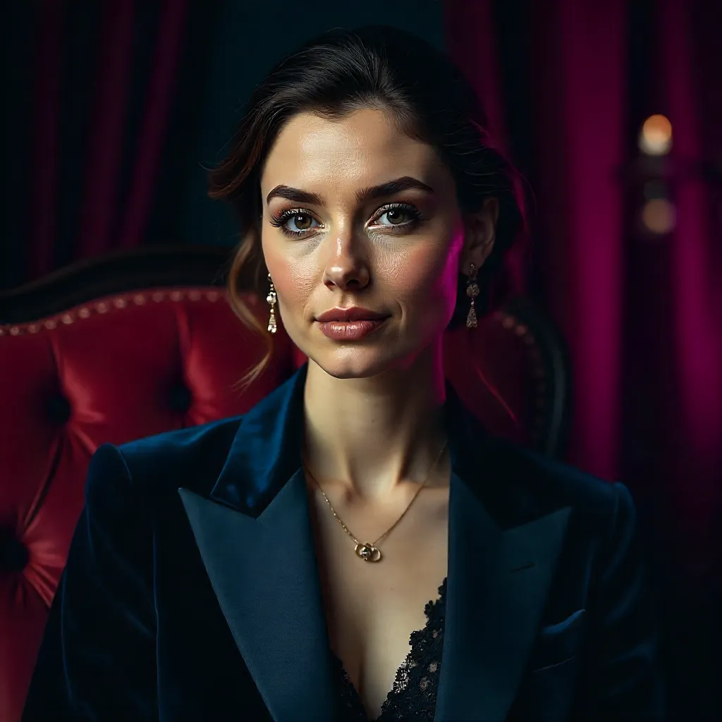Cinematic Portrait of Sophisticated Attire and Creative Lighting