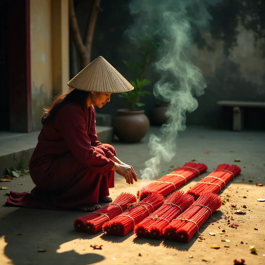 Incense Ritual: Woman in a Conical Hat