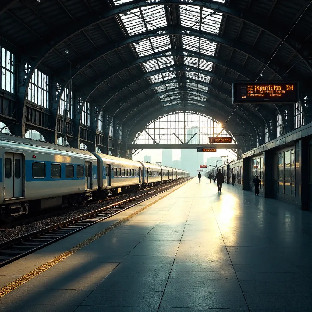 Empty Berlin Hauptbahnhof Daytime Train Lineup