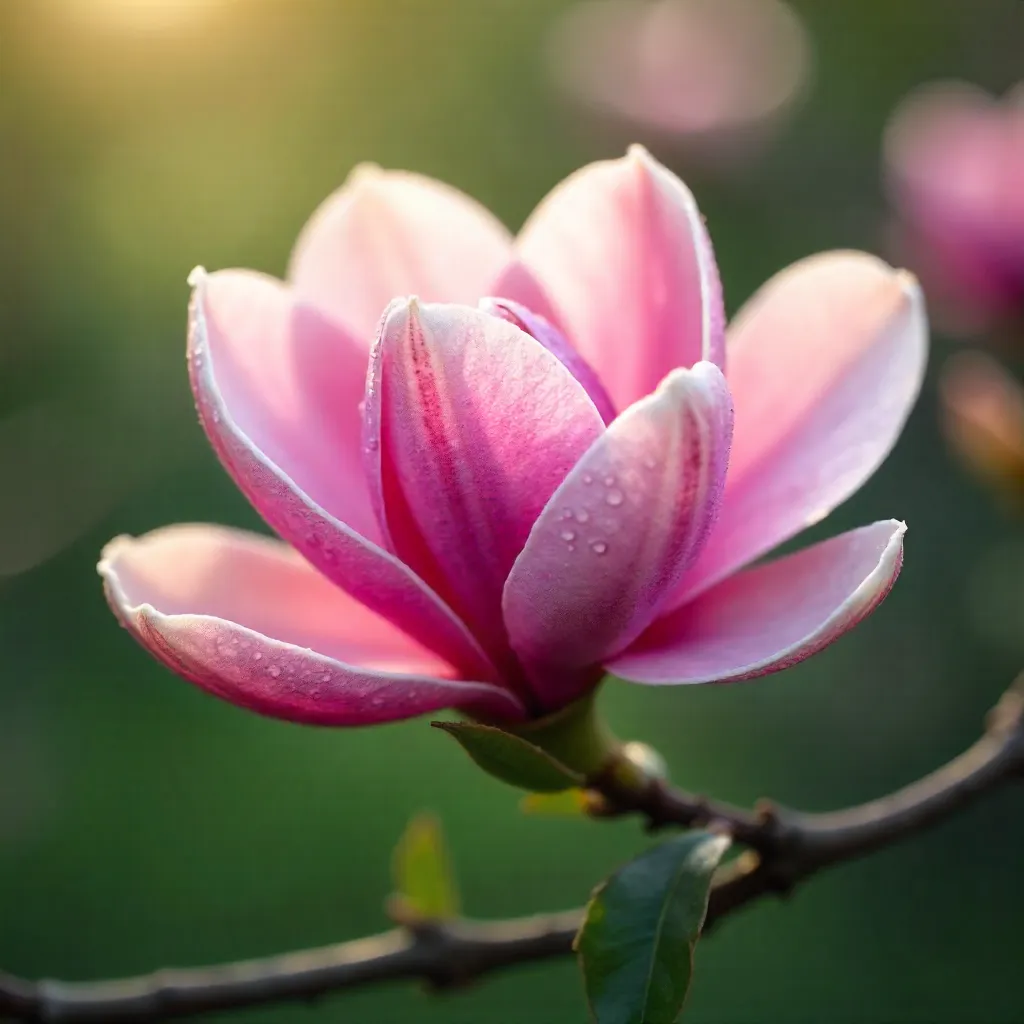 Petals of Pink Magnolias in Bloom