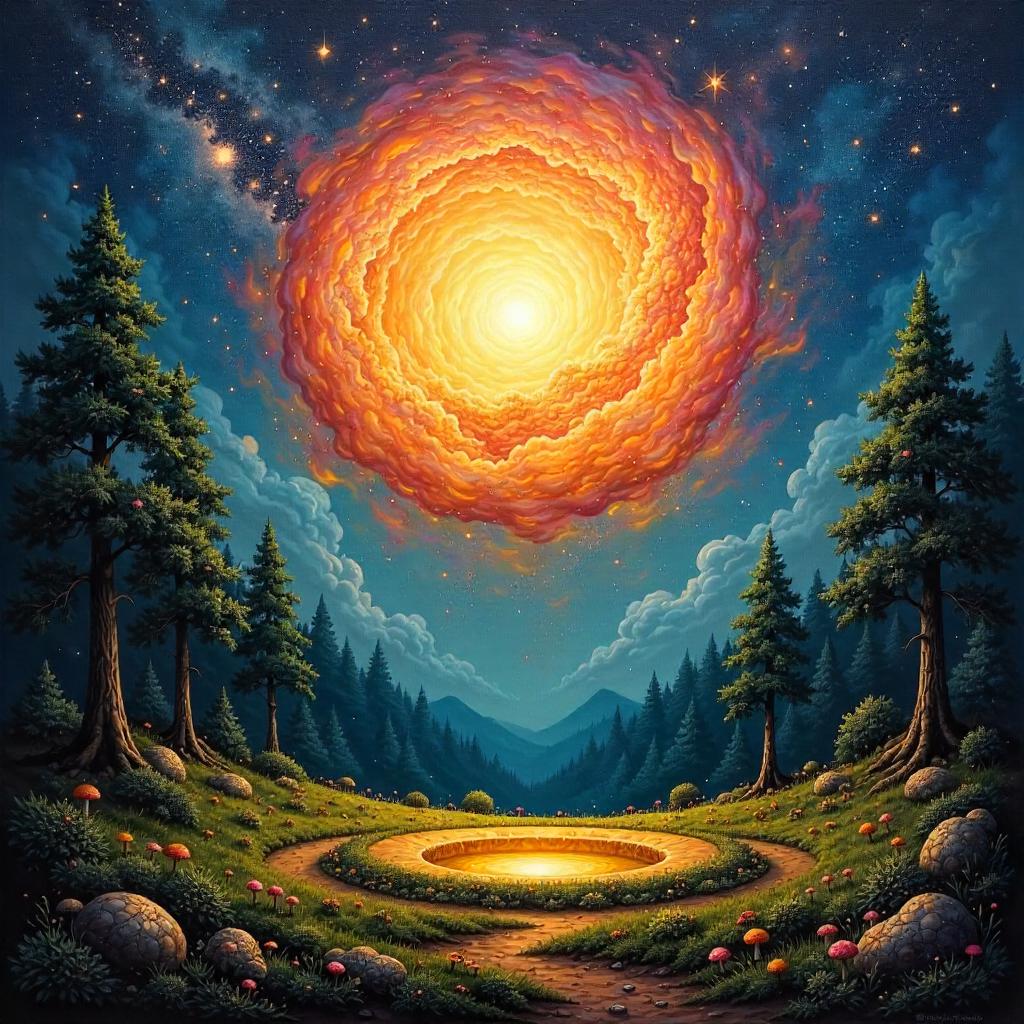 Supernova in Fairy Ring: An Oil Painting