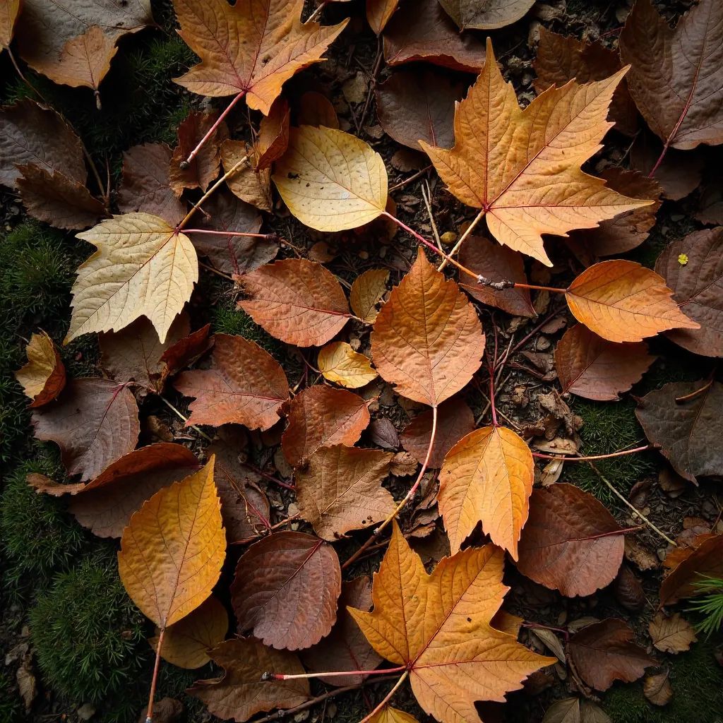 Autumn Top-Down Forest Leaf Carpet