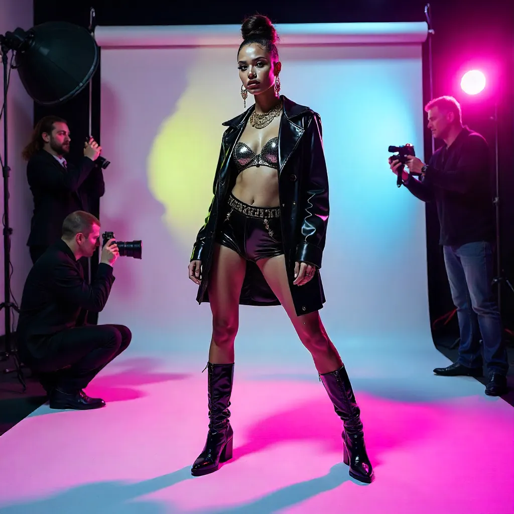 Vibrant Studio Fashion Shoot: Photographers in Action