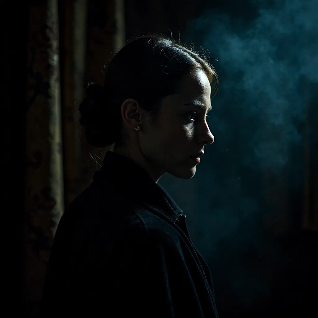 Nocturnal Mystery Portrait in Low Light