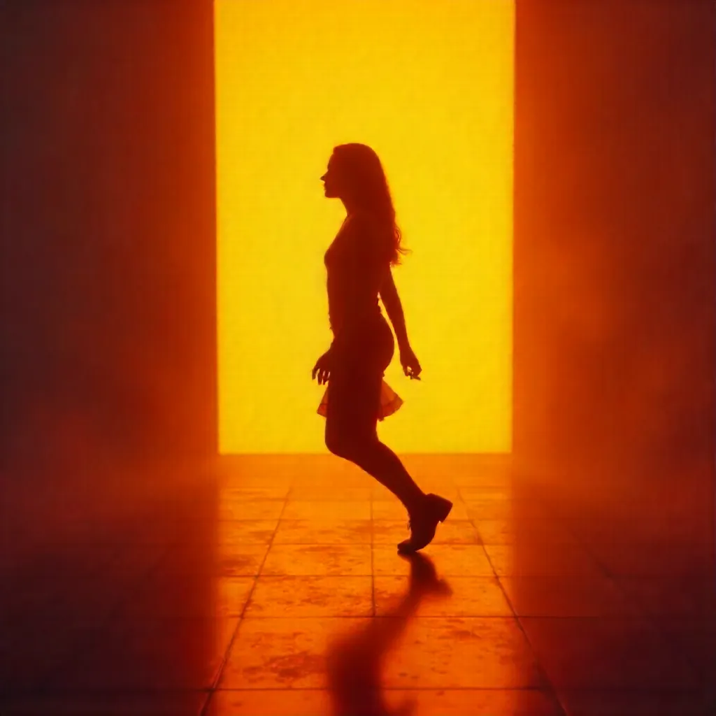 Cinematic Orange Silhouette in Motion Blur