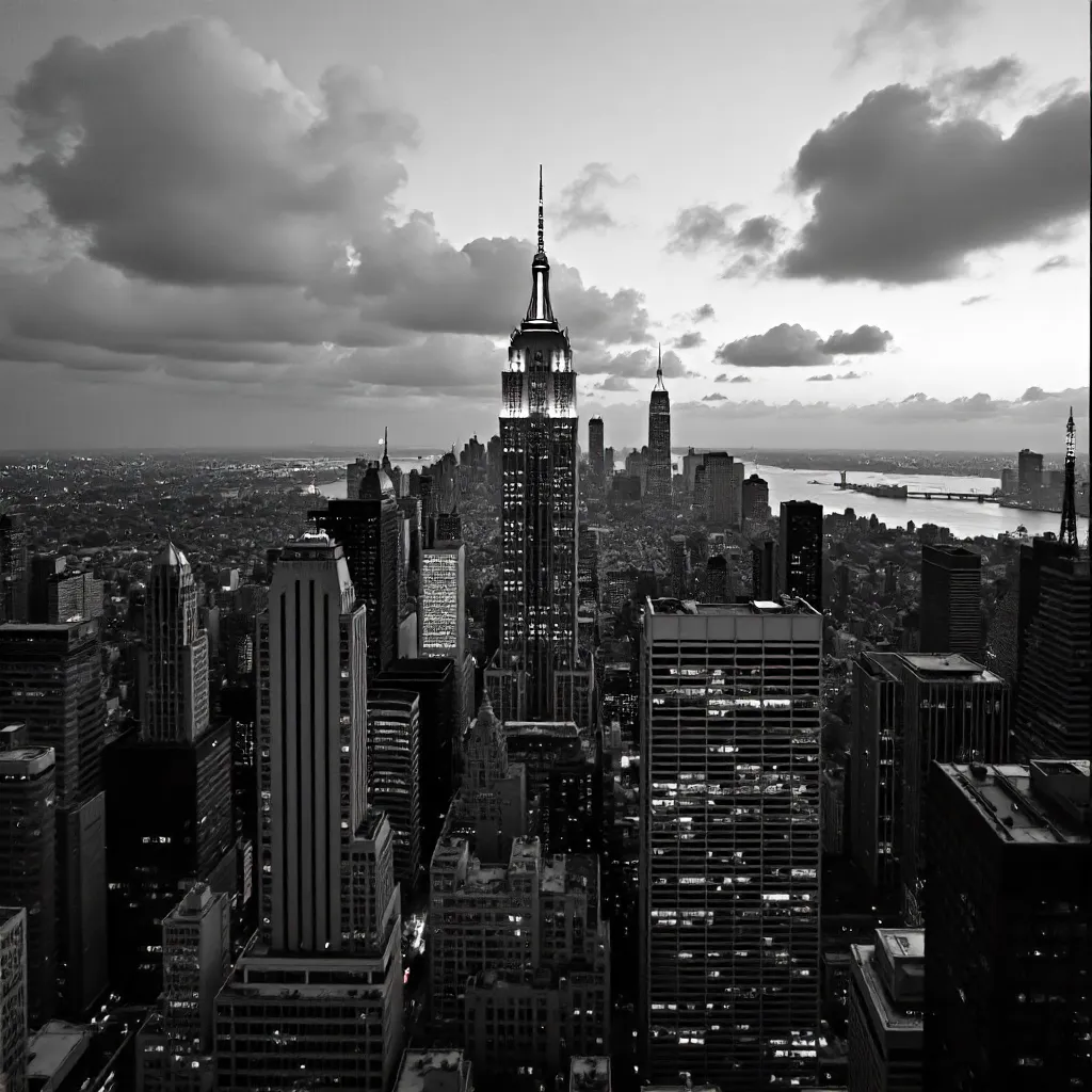Midtown Monochrome: Chrysler Building Skyline