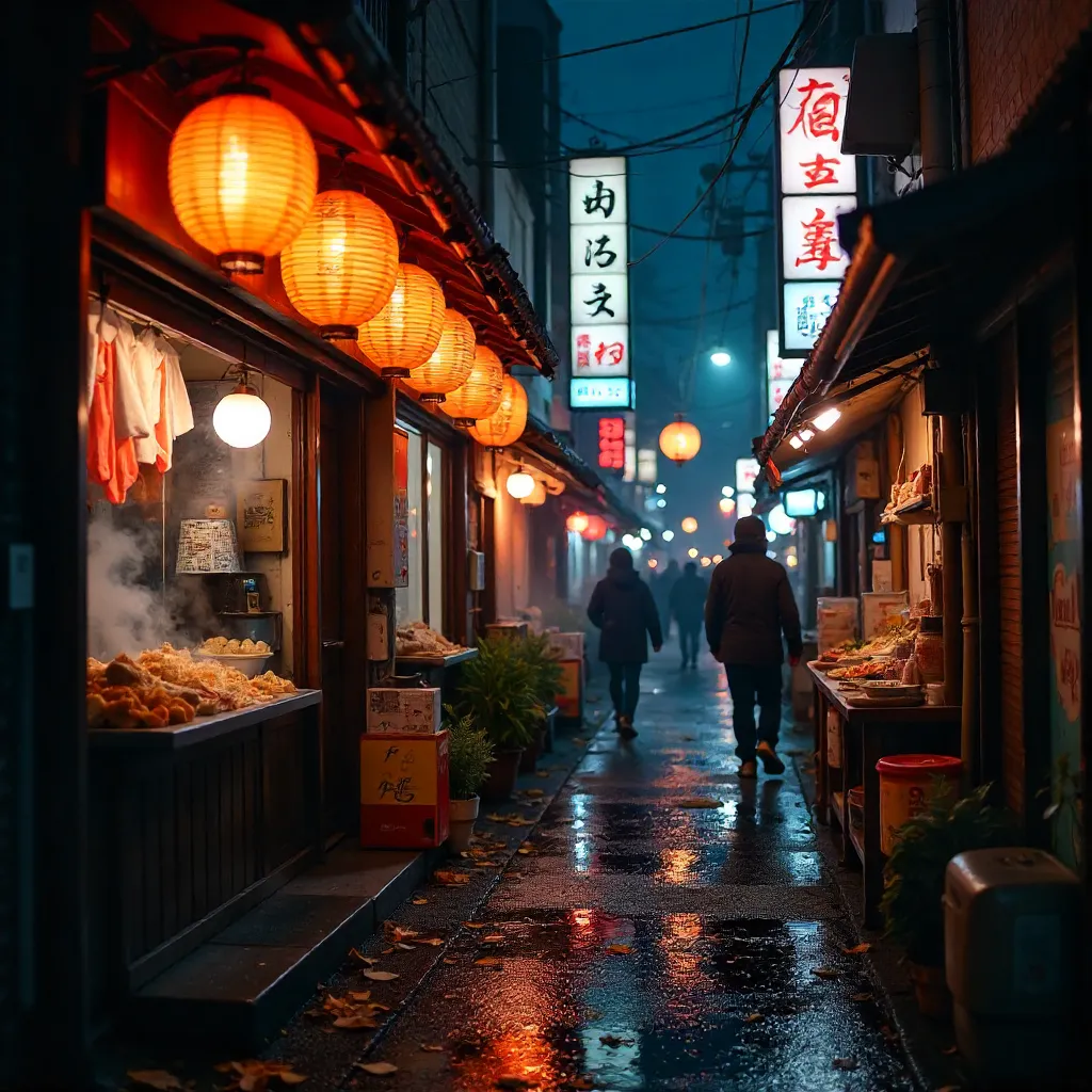 Lantern-lit Tokyo Alley at an Autumn Night